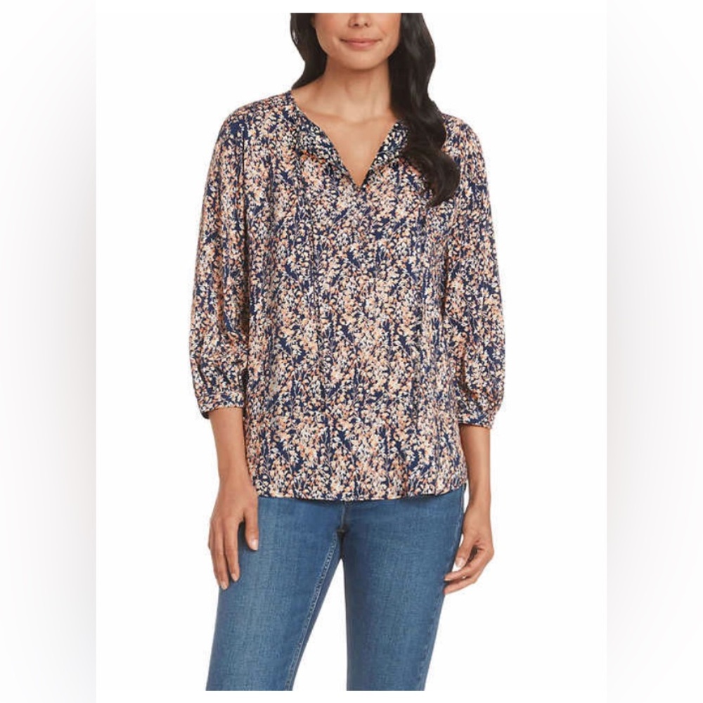 Matty M Ladies' 3/4 Sleeve Tie Front Top
